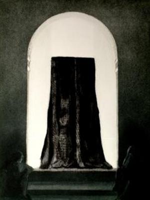 Una calcografia di Riccardo Prevosti dal titolo “Madre Attesa”, 1990. Trame su vernice molle – acquatinta. Lastra zinco mm. 302 x 400
