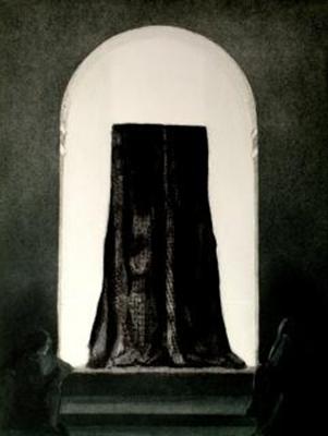 Una calcografia di Riccardo Prevosti dal titolo Madre Attesa, 1990. Trame su vernice molle  acquatinta. Lastra zinco mm. 302 x 400

