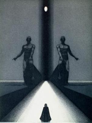 L'artista incisore Riccardo Prevosti presenta �La soglia del tempo�, 2005. Acquaforte, acquatinta, rilievo. Lastra zinco e lastra polimaterica mm. 210 x 270.